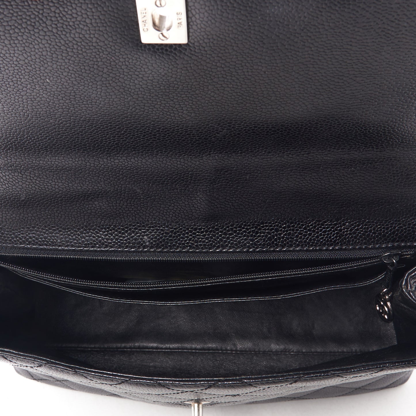 Caviar Quilted Jumbo Kelly Flap Black