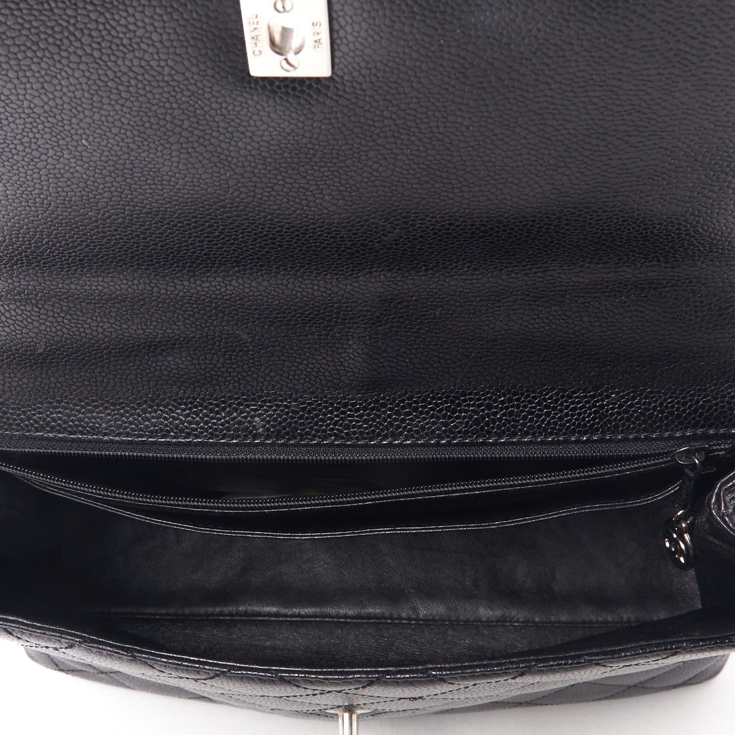 Chanel Caviar Quilted Jumbo Kelly Flap Black 7 of 10