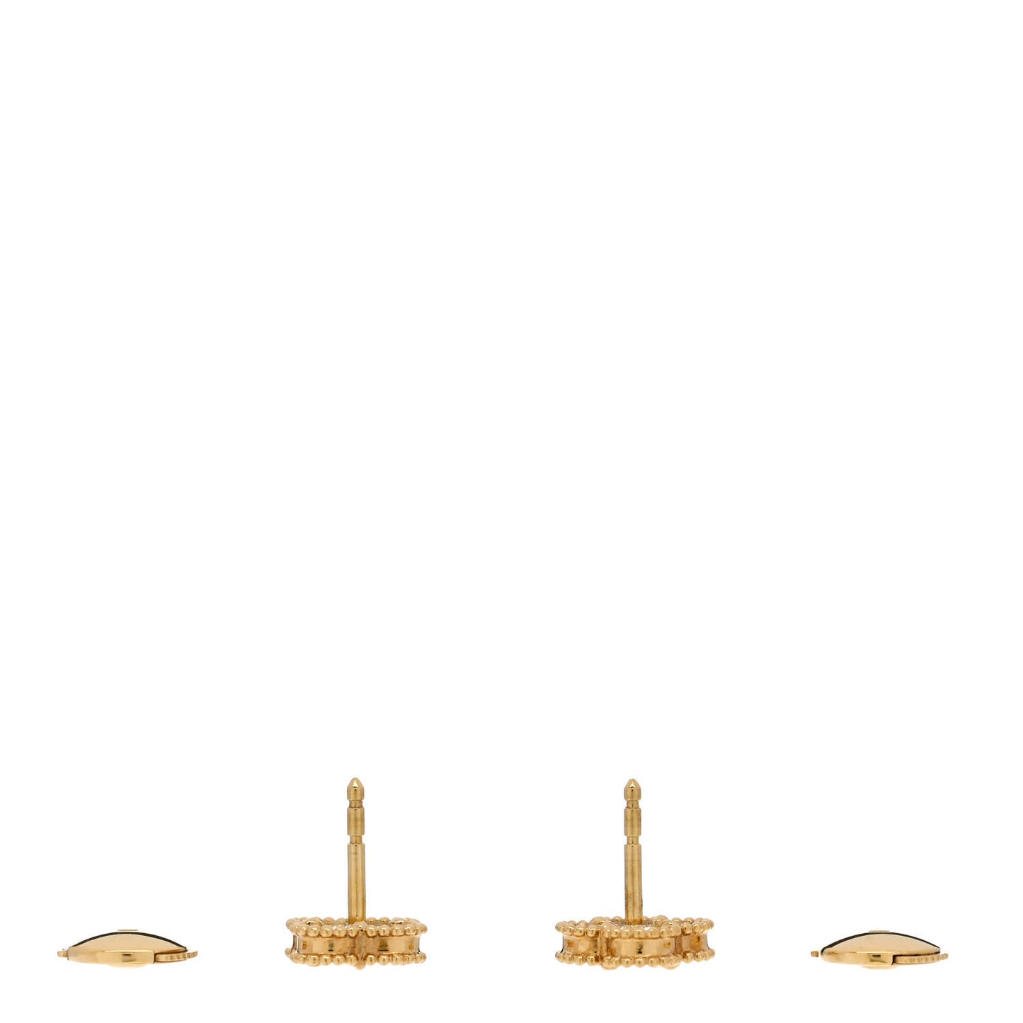 VAN CLEEF & ARPELS 18K Yellow Gold Black Onyx Sweet Alhambra Earrings