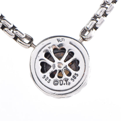 David Yurman Sterling Silver 14K Yellow Gold Pearl 12mm Cookie Pendant Necklace 5 of 6