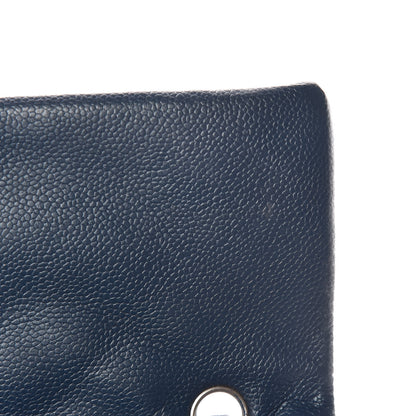 Chanel Washed Caviar Quilted Maxi Single Flap Blue 15 of 19