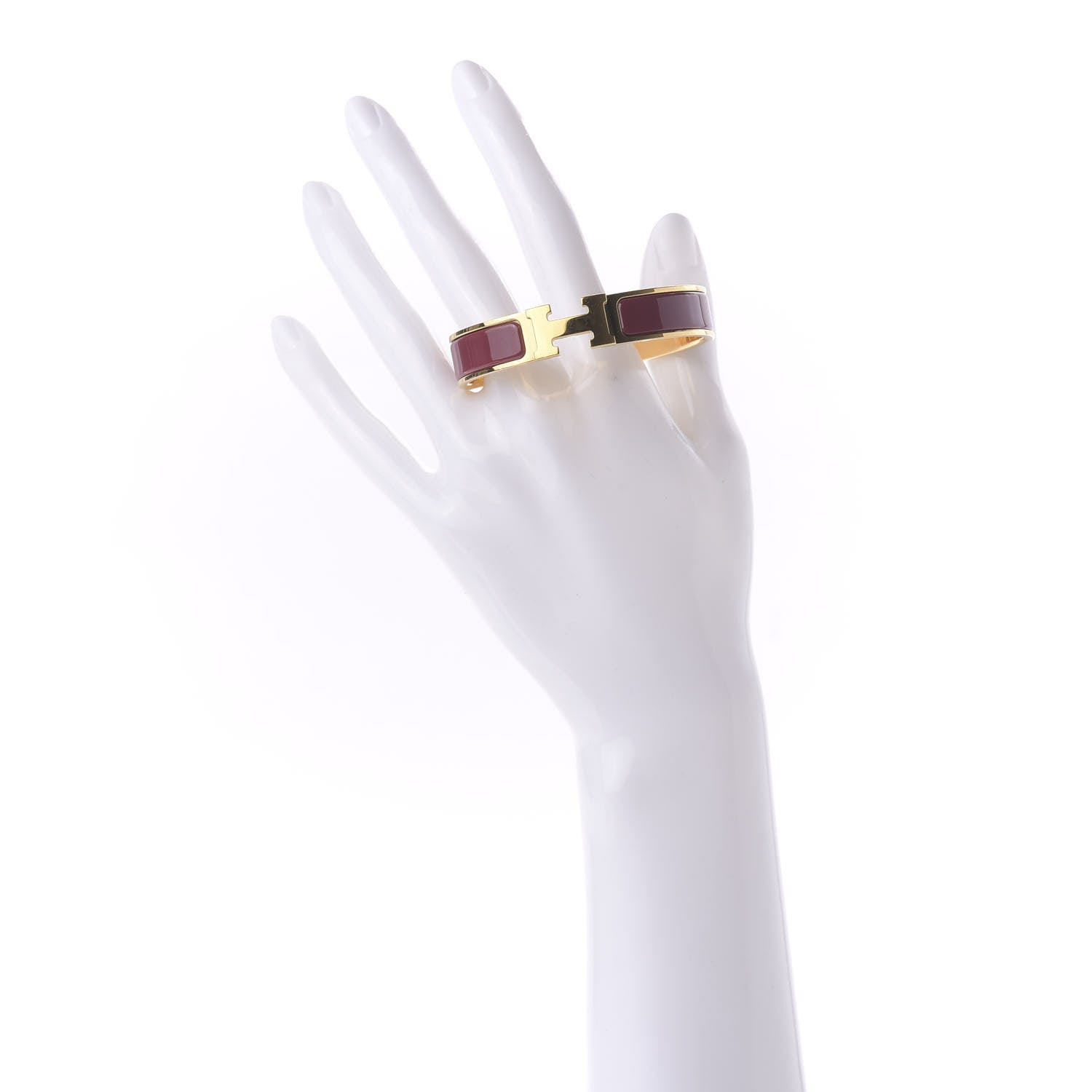 Hermes Enamel Narrow Clic Clac H Bracelet PM Rose de Chine 2 of 7