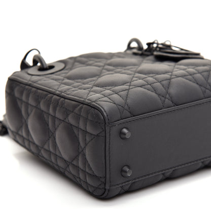 Christian Dior Ultra Matte Calfskin Cannage Mini Lady Dior Black 6 of 9