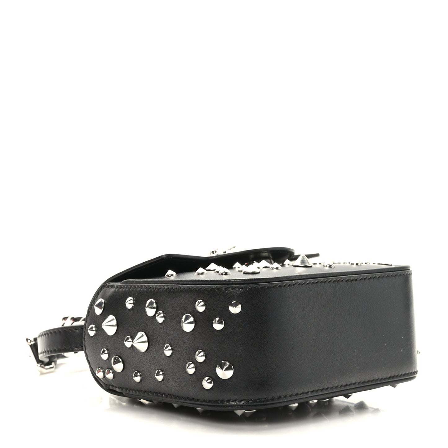Grained Calfskin Spiked Micro La Medusa Bag Black