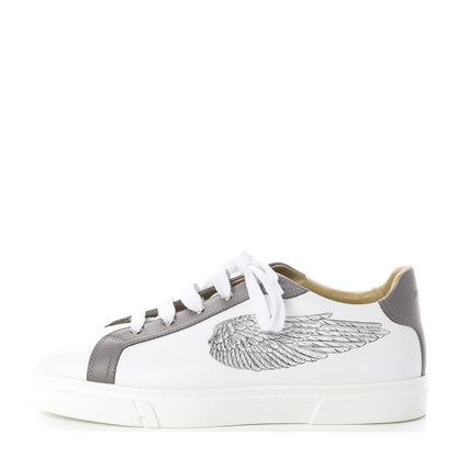 Hermes Calfskin Mens Wing Sneakers 43 White Grey 1 of 7