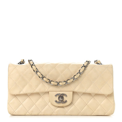 Chanel Lambskin Quilted East West Flap White 1 of 8