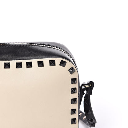 Valentino Garavani Calfskin Rockstud Camera Crossbody Bag Ivory Black 9 of 9