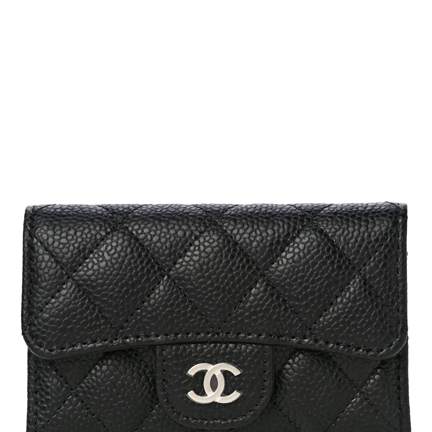Chanel Caviar Quilted Flap Card Holder Wallet Black 9 of 12