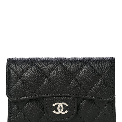 Chanel Caviar Quilted Flap Card Holder Wallet Black 9 of 12