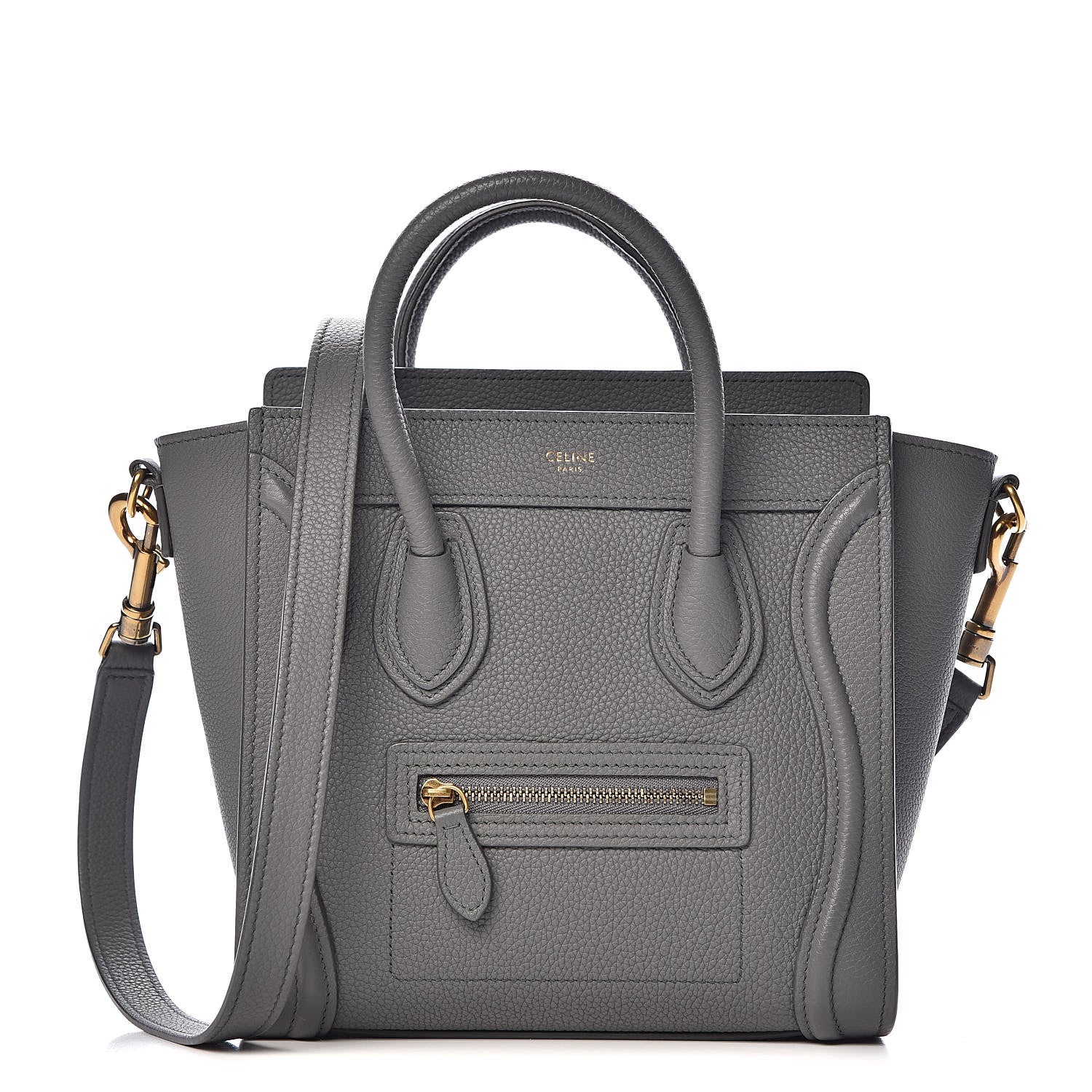 Celine Baby Drummed Calfskin Nano Luggage Kohl 1 of 10