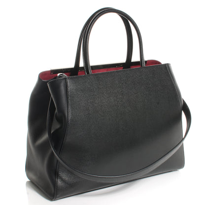 Fendi Vitello Elite Regular 2Jours Tote Black Vino 4 of 11
