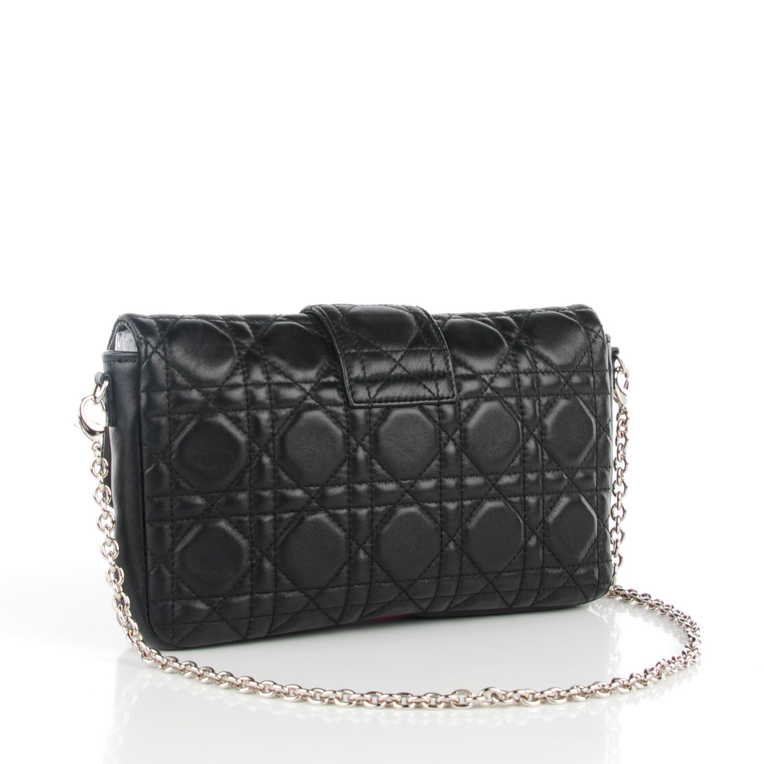 Christian Dior Lambskin Cannage New Lock Pouch Black 3 of 6