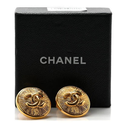 Chanel CC Button Clip On Earrings Gold 5 of 5
