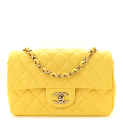 Chanel Lambskin Quilted Mini Rectangular Flap Yellow 1 of 11