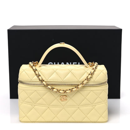 Chanel Caviar Quilted Trendy Handle Slim Vanity Light Yellow 11 of 11
