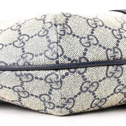 Gucci GG Supreme Monogram Textured Dollar Calfskin Web Small Ophidia Half Moon Hobo Beige Blue 9 of 10