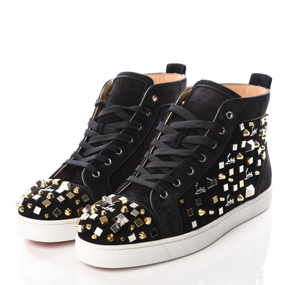 Christian Louboutin Suede Mens Louis Cube Flat Sneakers 45 Black 2 of 9