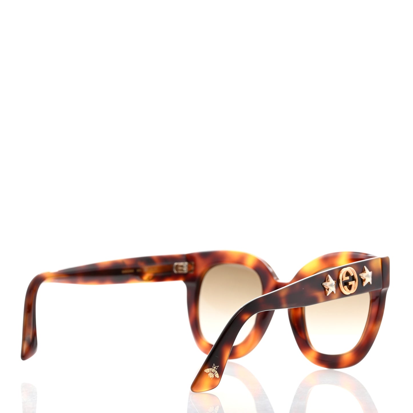 Round Frame Star Sunglasses GG0208S Tortoise
