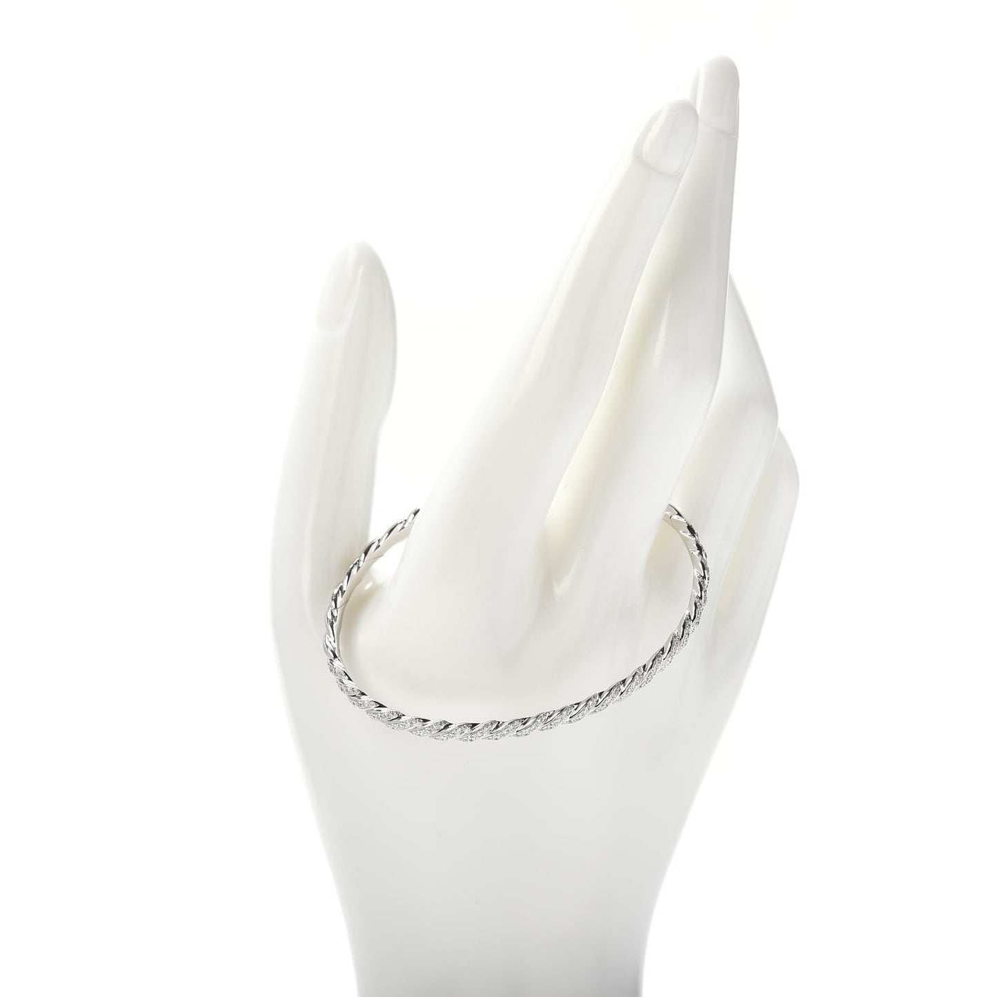18K White Gold Diamond 3.5mm Paveflex Single Row Bracelet