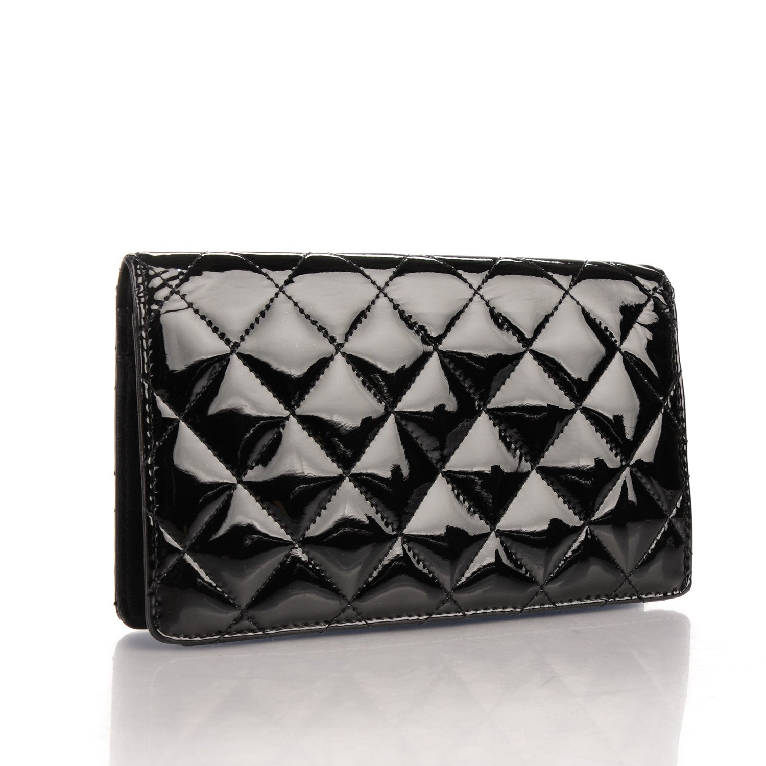 Chanel Patent Quilted Brilliant Yen Wallet Black 3 of 8