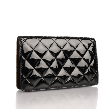 Chanel Patent Quilted Brilliant Yen Wallet Black 3 of 8