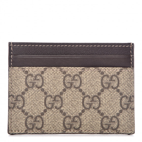 GG Supreme Monogram Card Holder Dark Brown