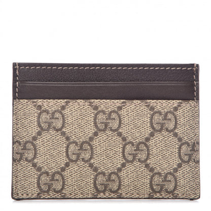 Gucci GG Supreme Monogram Card Holder Dark Brown 1 of 7