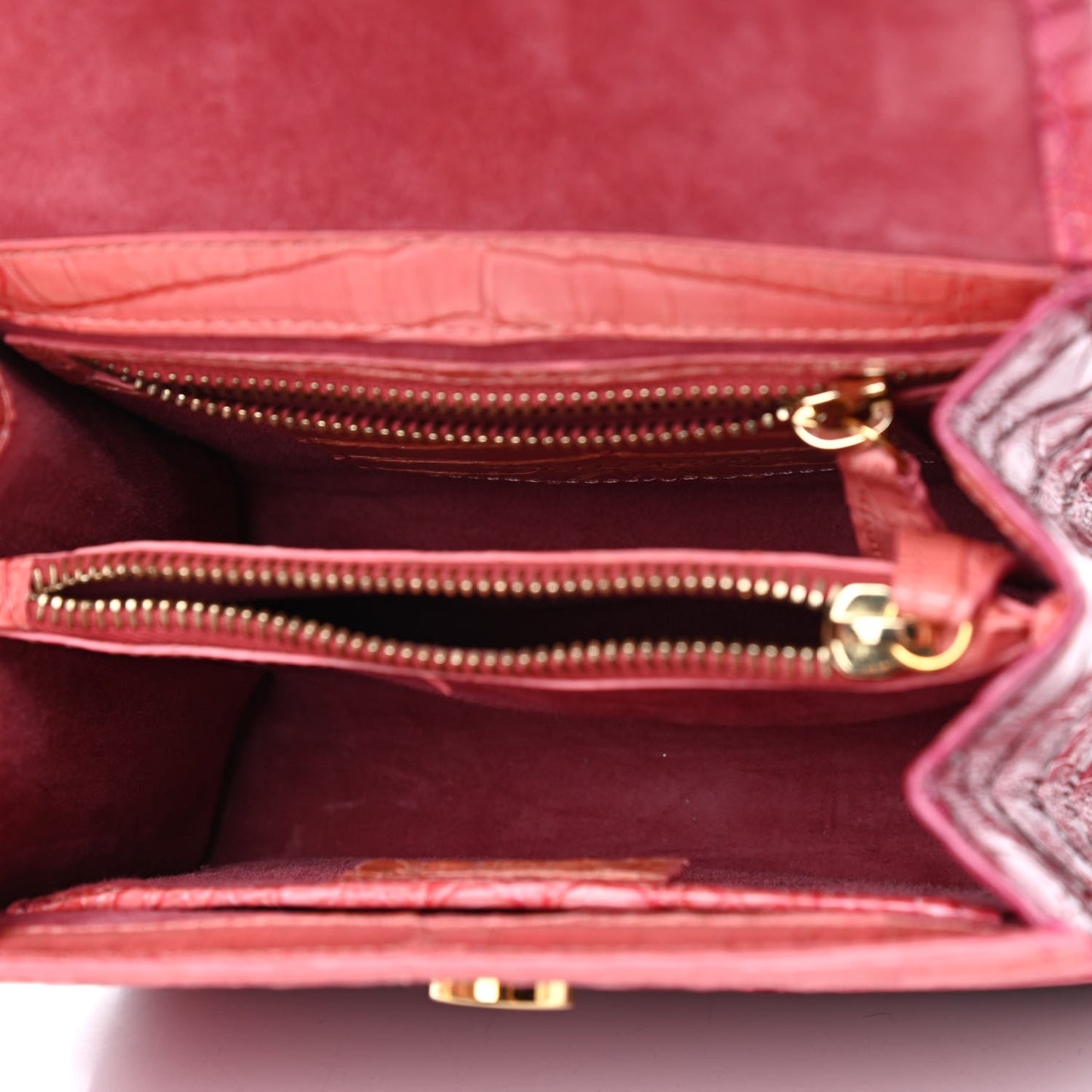Crocodile Top Handle Bag Pink