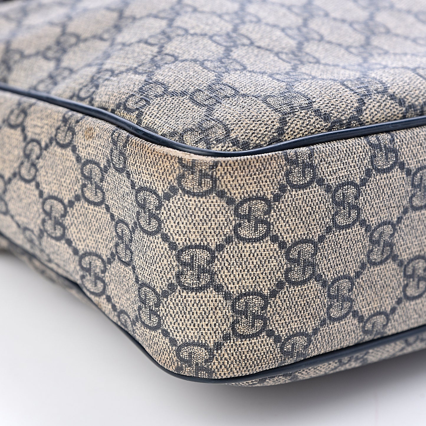 GG Plus Monogram Selleria Calfskin Medium Messenger Bag Beige Blue