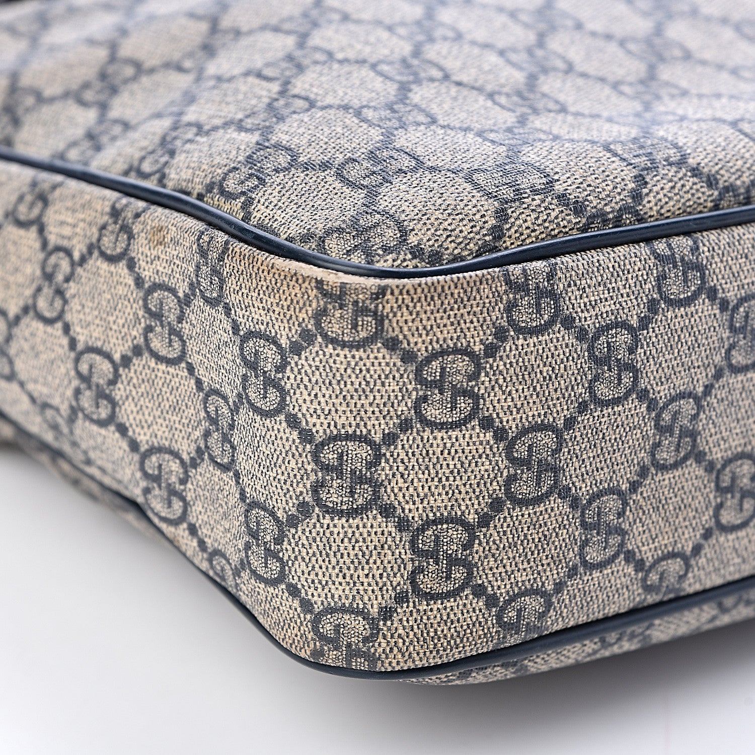 Gucci GG Plus Monogram Selleria Calfskin Medium Messenger Bag Beige Blue 9 of 15