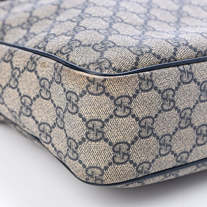 Gucci GG Plus Monogram Selleria Calfskin Medium Messenger Bag Beige Blue 9 of 15
