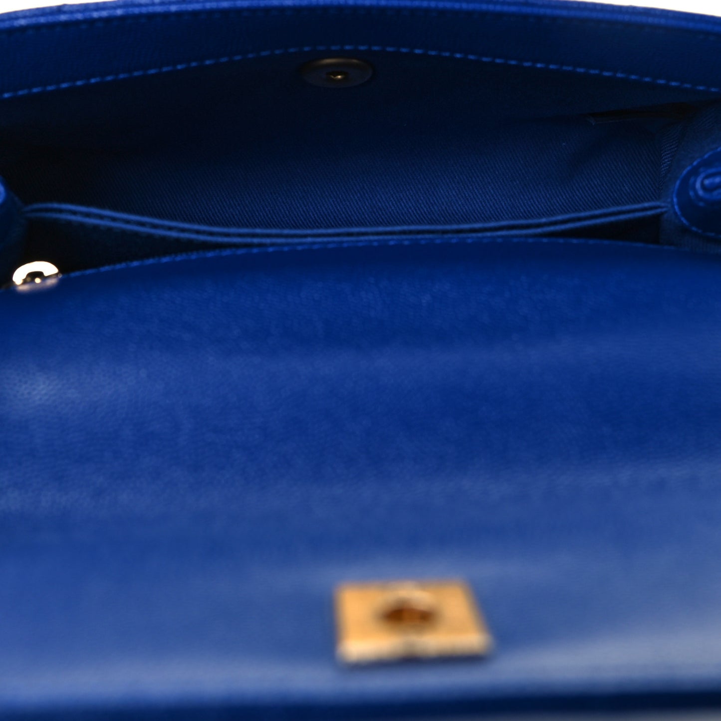 Caviar Chevron Quilted Mini Coco Handle Flap Blue