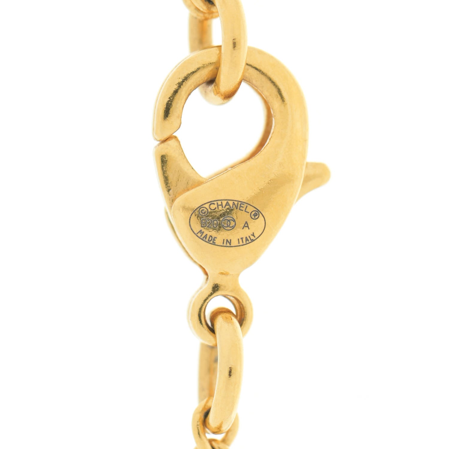 Chanel Metal CC Paris Button Necklace Gold 6 of 6