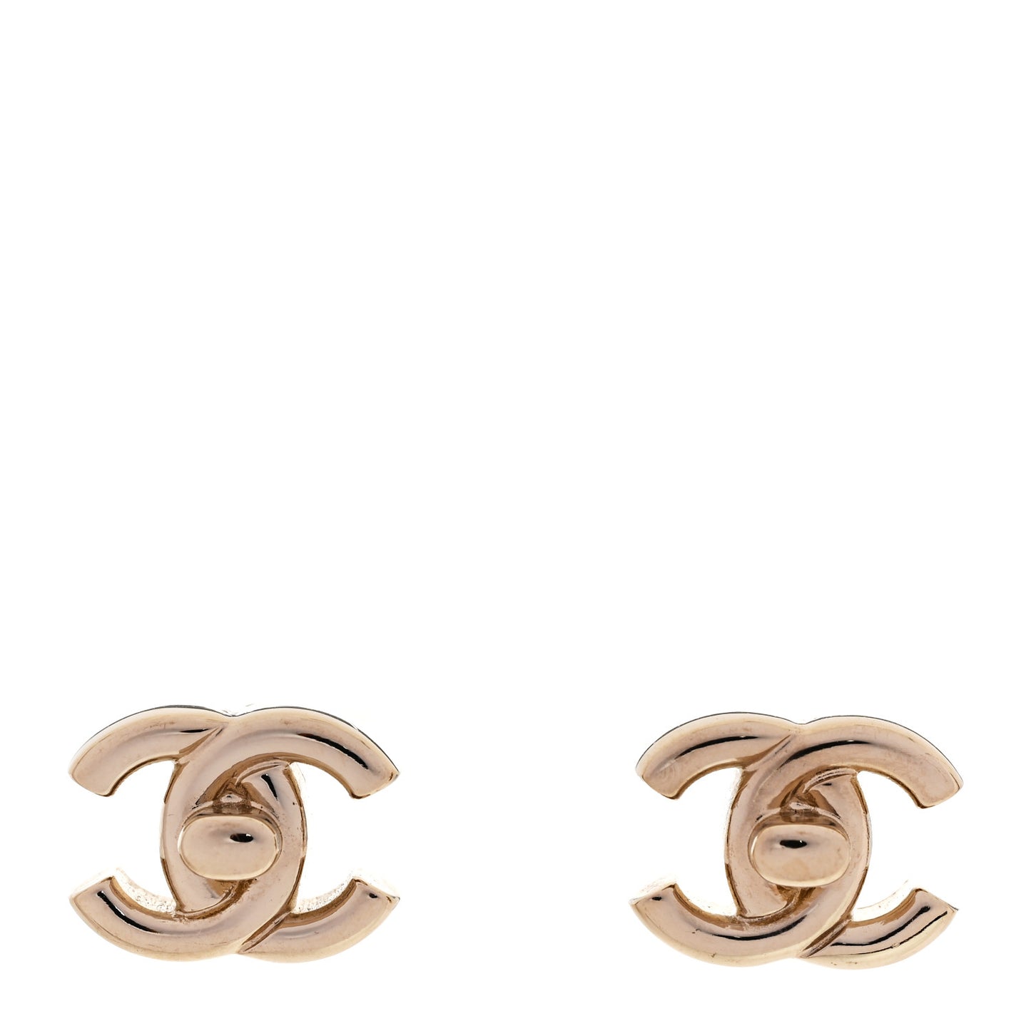 Metal CC Turnlock Earrings Gold