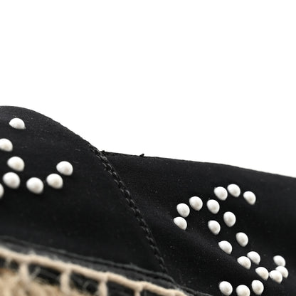 Chanel Neoprene Patent Calfskin Pearl CC Espadrilles 39 Black White 9 of 10