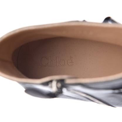 Chloe Nappa Sheepskin Studded Susanna Ankle Boots 35 Black Silver 7 of 8