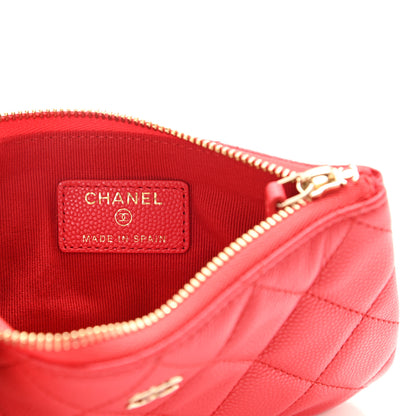 Chanel Shiny Caviar Quilted Small Cosmetic Case Red 6 of 8