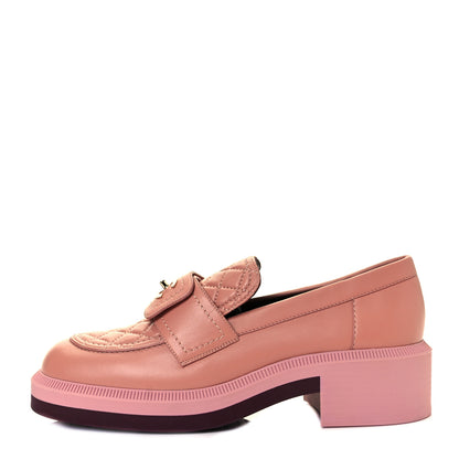 Chanel Lambskin Quilted CC Turnlock Loafers 38.5 Dark Pink 1 of 9