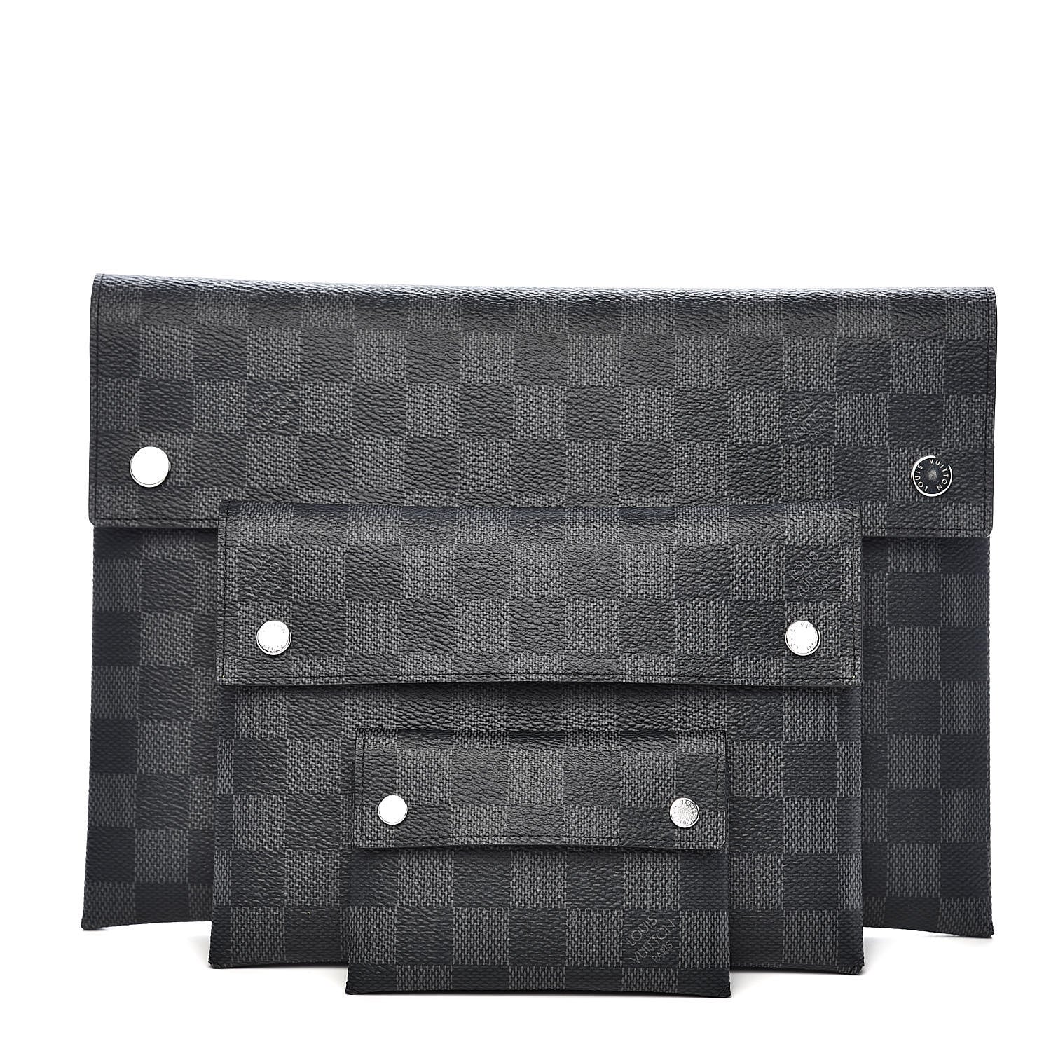 Louis Vuitton Damier Graphite Alpha Triple Pochette 2 of 11