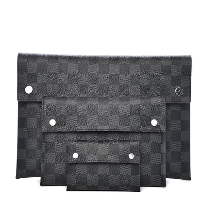 Louis Vuitton Damier Graphite Alpha Triple Pochette 2 of 11