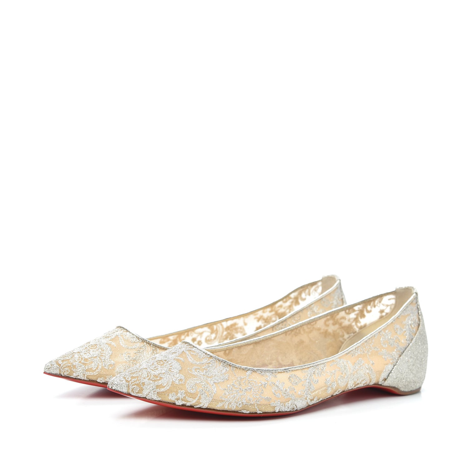 Kid Rete Lace Follies Ballerina Flat 39.5 Platine
