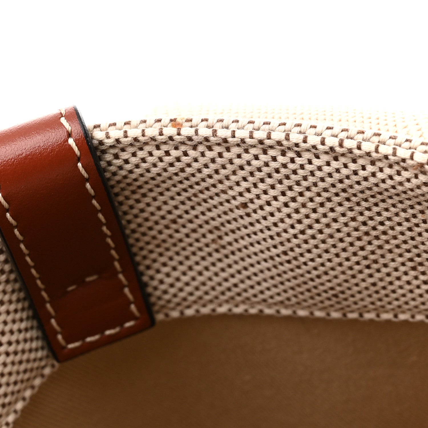 Chloe Cotton Calfskin Medium Woody Ribbon Tote White Brown 12 of 12