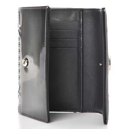 Christian Dior Metallic Patent Micro-Cannage Diorama Elancee Wallet Onyx Black 5 of 11