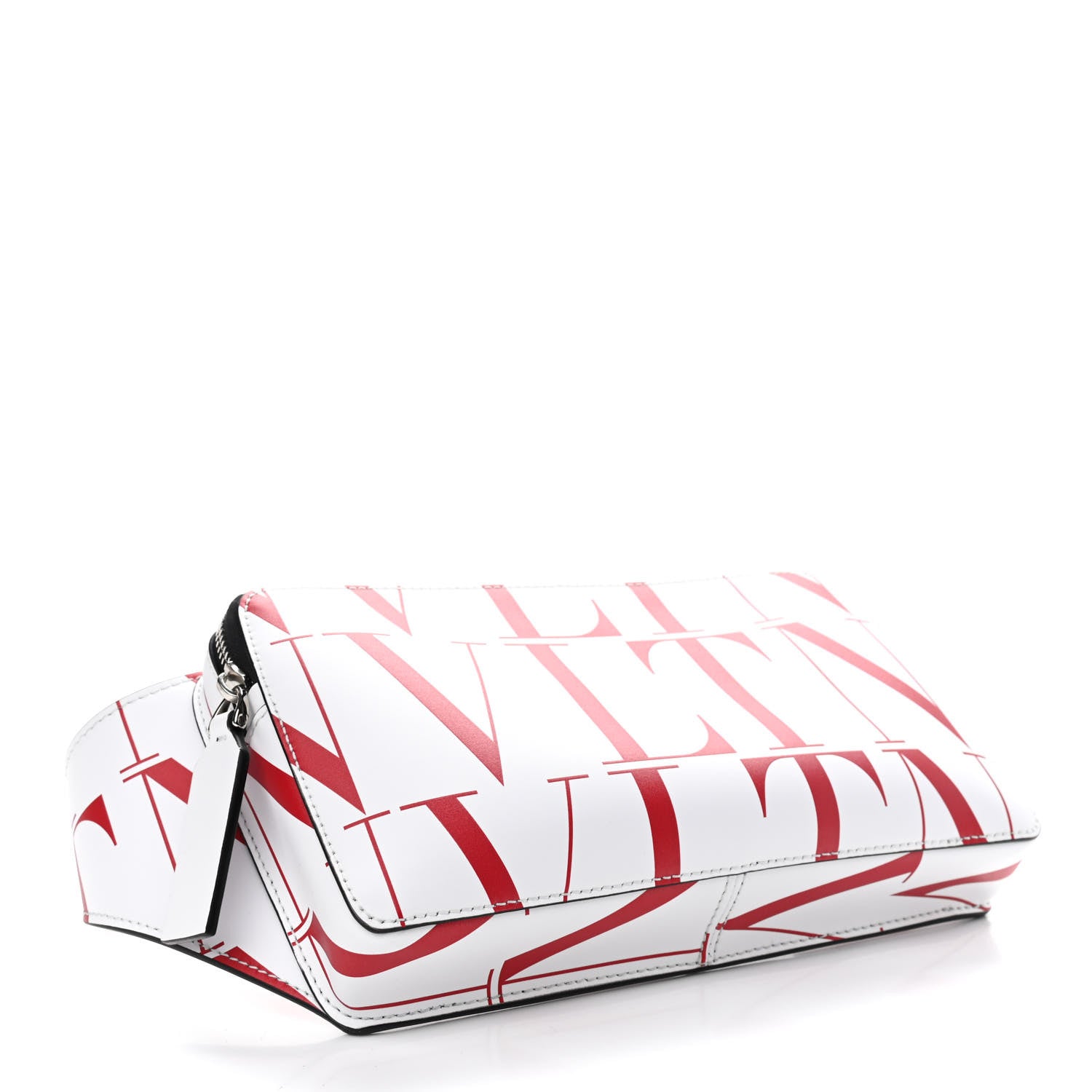 Valentino Garavani Calfskin Mens VLTN Belt Bag White Red 4 of 8