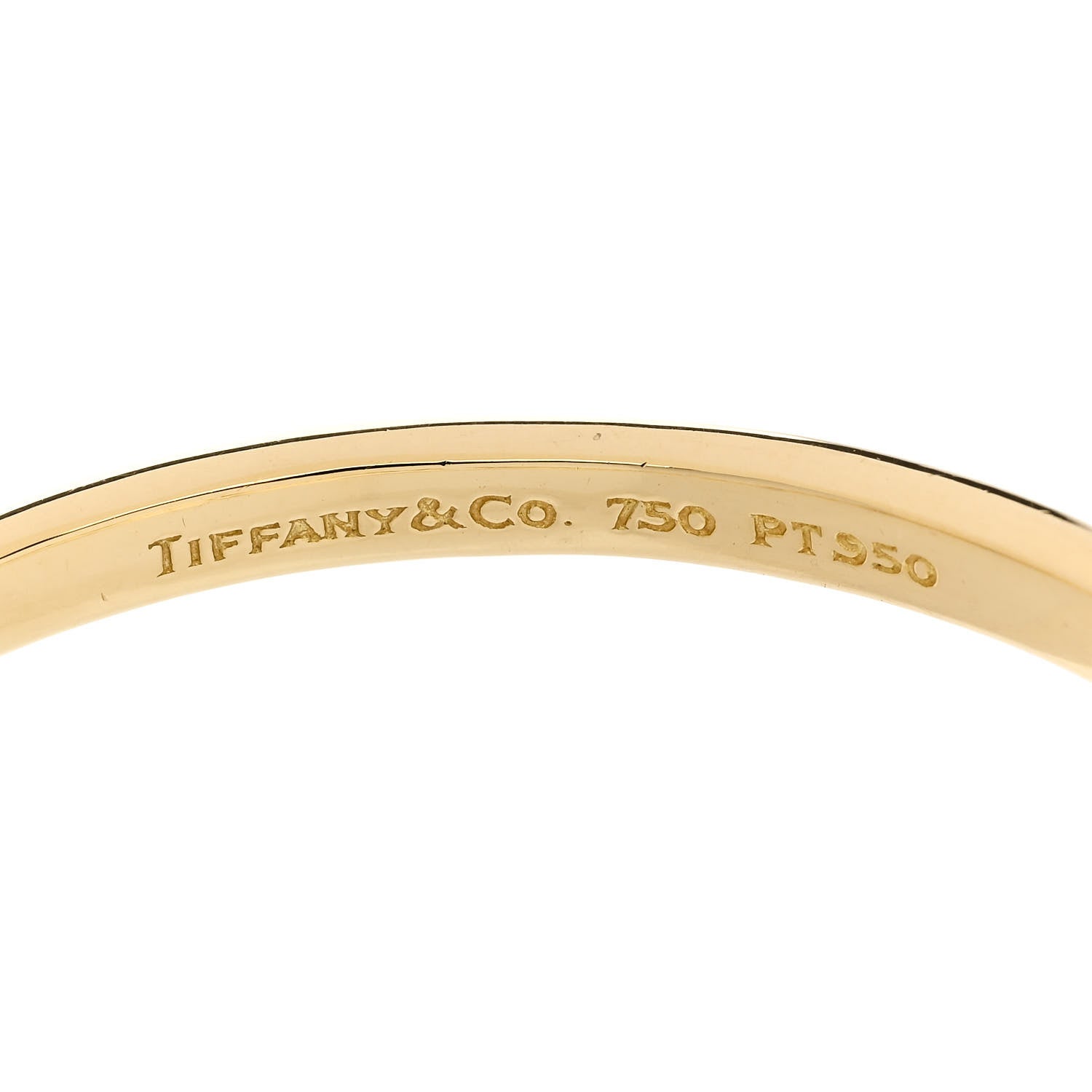 Tiffany 18K Yellow Gold Platinum Diamond 4.5mm Etoile Bangle Bracelet 3 of 3
