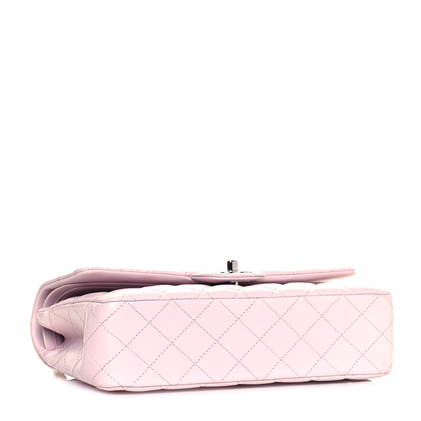 Lambskin Quilted Medium Double Flap Light Pink