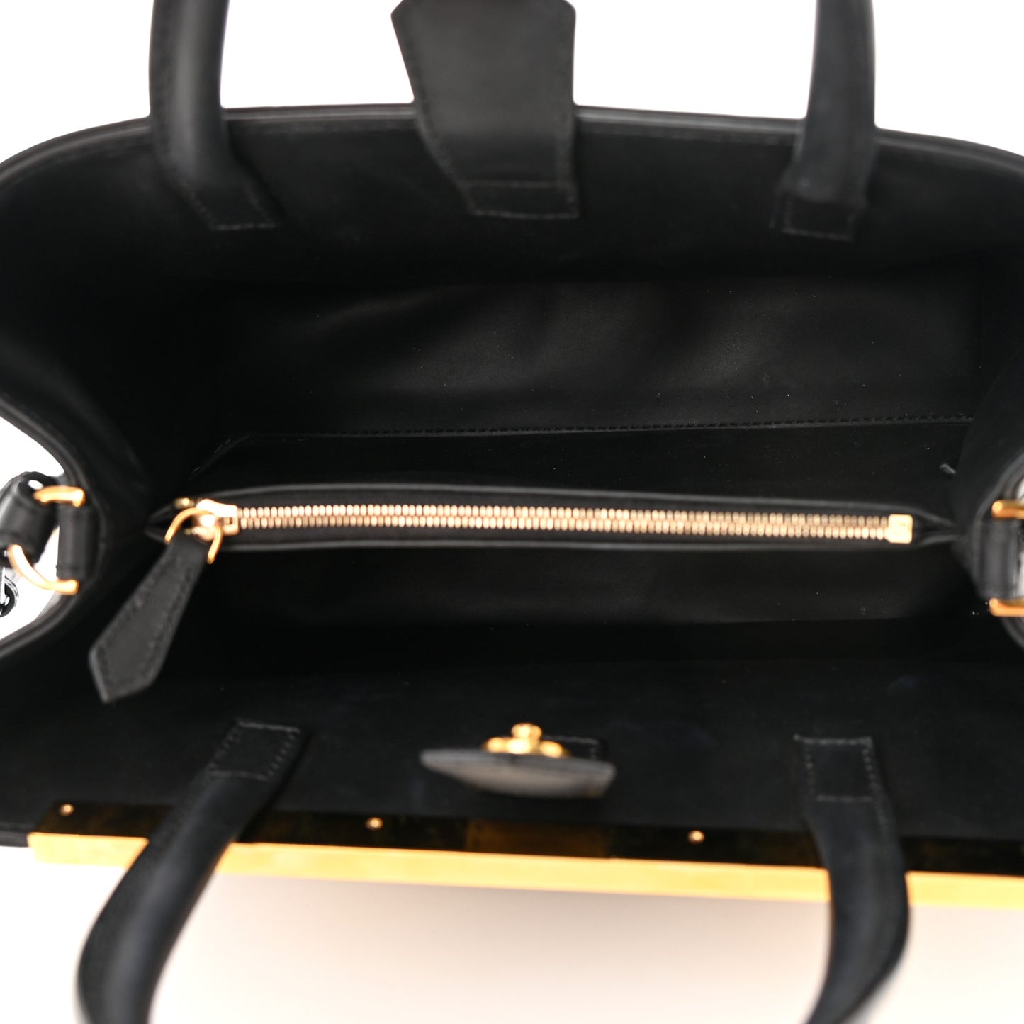 Vitello Century Metal Monster Eyes Petite 2Jours Tote Black