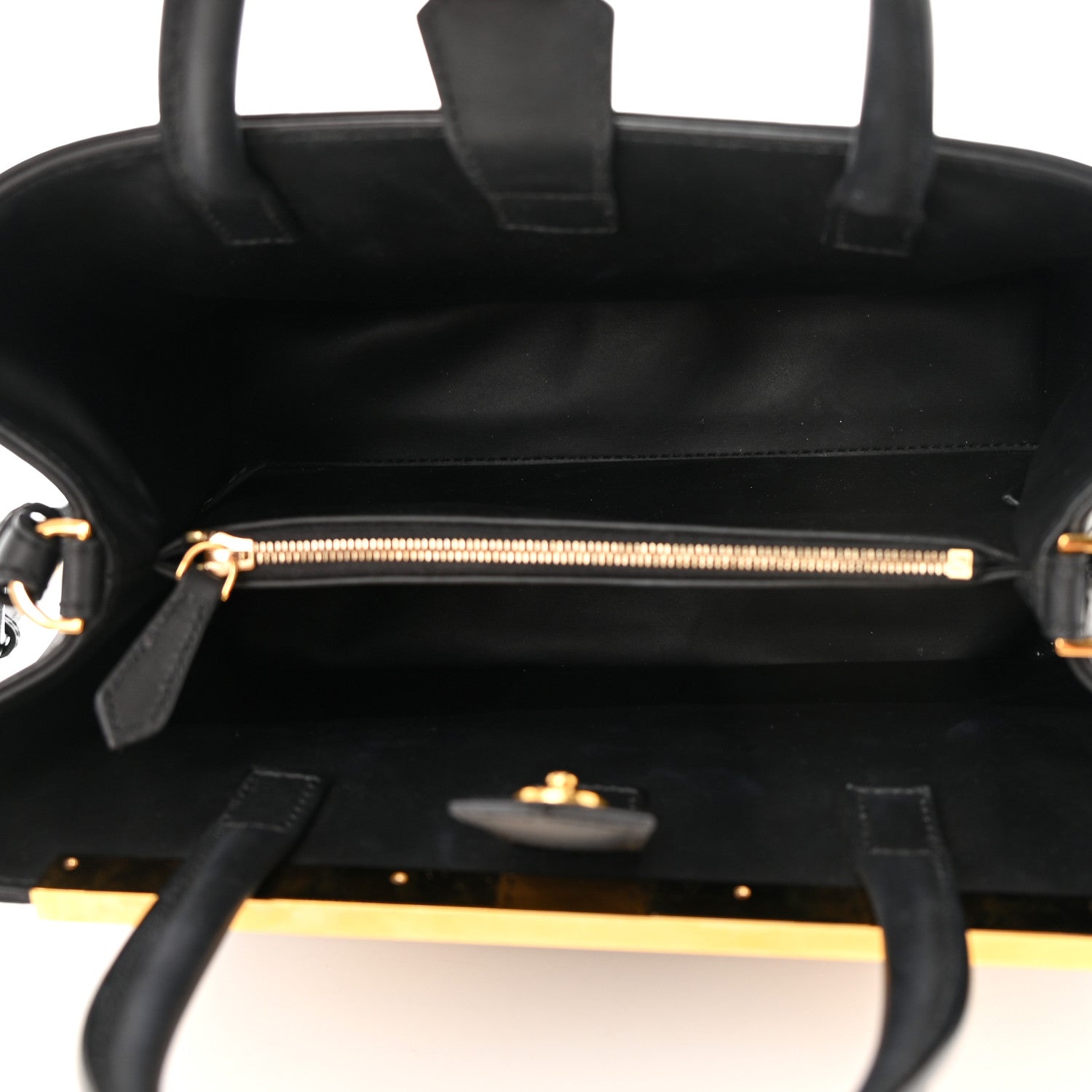 Fendi Vitello Century Metal Monster Eyes Petite 2Jours Tote Black 5 of 13