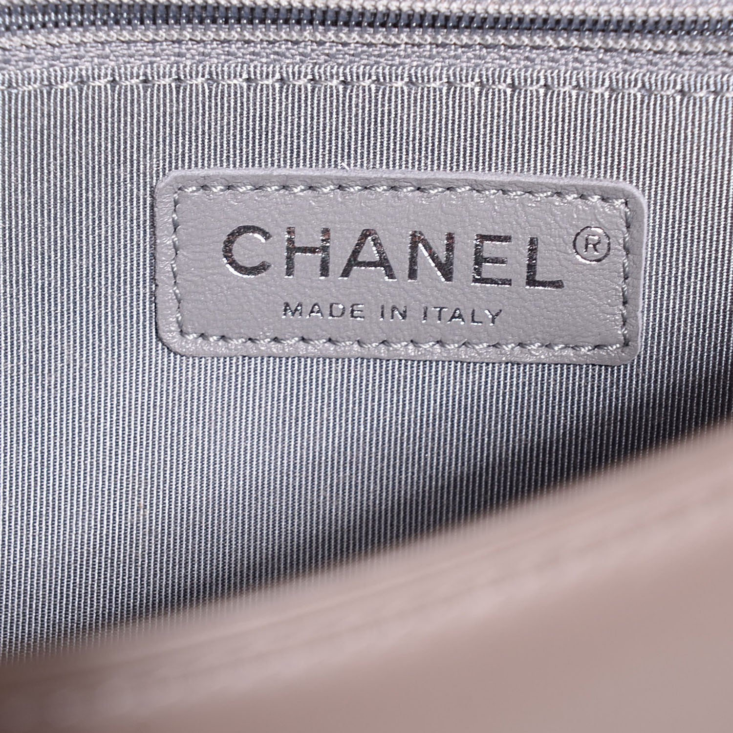 Chanel Calfskin Chevron New Medium Boy Flap Grey 7 of 9
