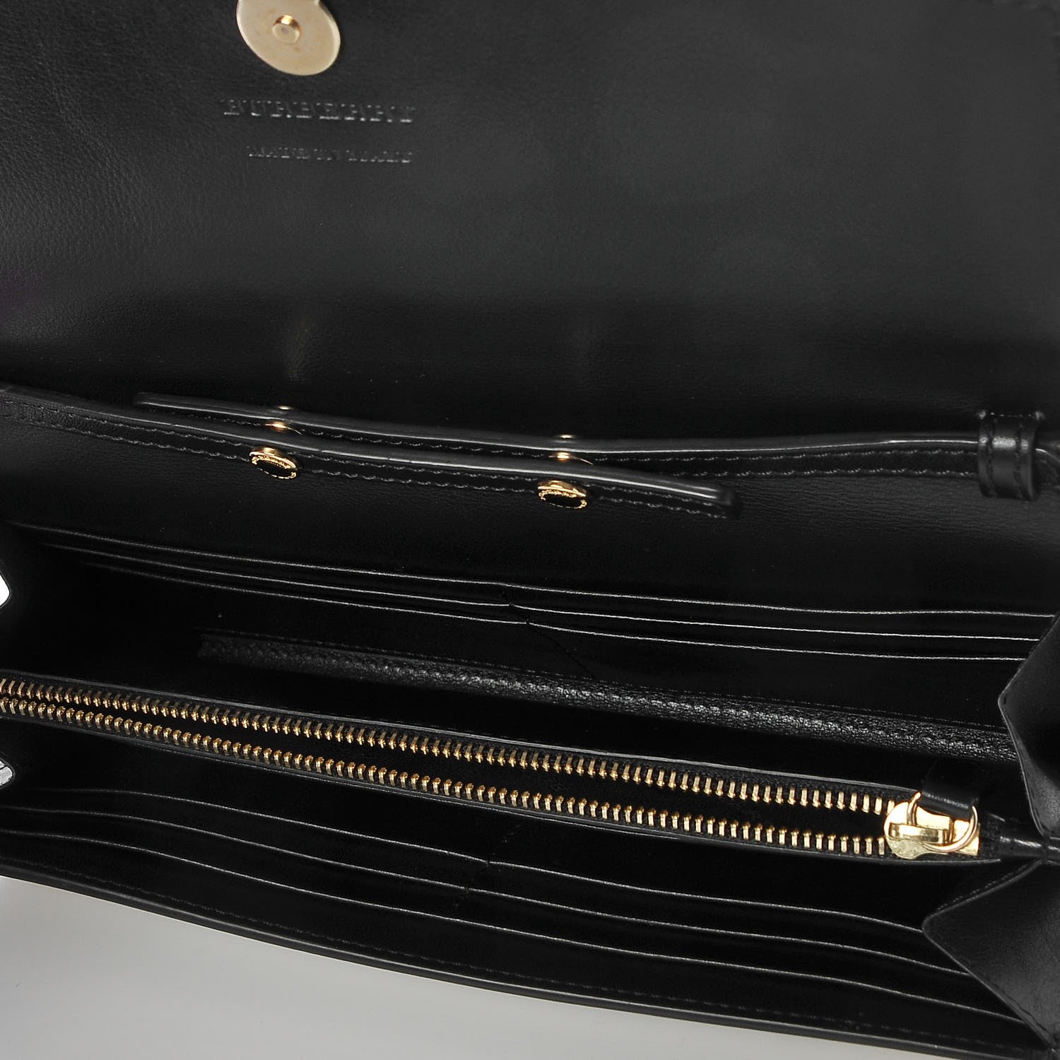 Burberry Calfskin House Check Henley Wallet On Chain Black 5 of 12